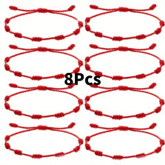 Classic Red Braided Rope Chain Bracelet Jewelry Gift Men Women Boys Girls Kids