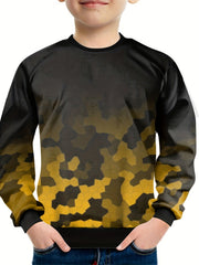 Geometric Pattern Kid's Sweatshirt Boys Pullover Long Sleeve Top