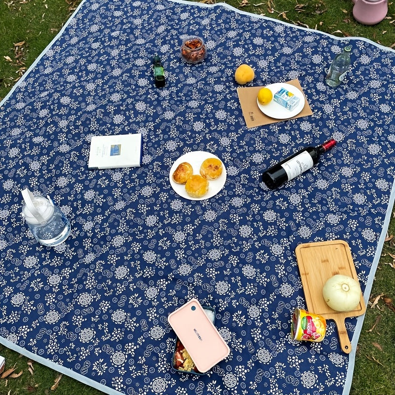 Waterproof Outdoor Blanket Flowers Printing Picnic Mat