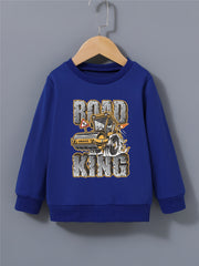 Kid's Cartoon Truck Sweatshirt Long Sleeve Top