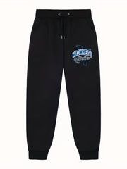 Men's Letter Print Joggers With Pockets Casual Pants