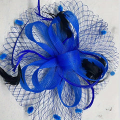 Vintage Mesh Headdress Faux Feather Head Piece for Horse Racing