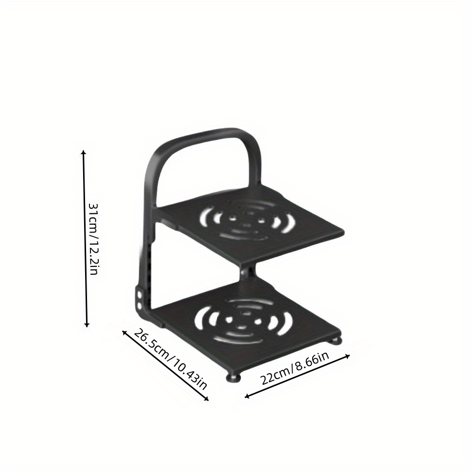 Multifunctional Kitchen Floor Storage Rack - Cabinet Pot Pan Lid Organizer