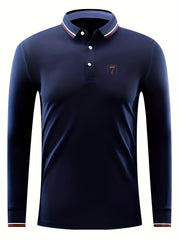 Men's 7 Print Polo Shirt Casual Long Sleeve Shirt For Outdoor