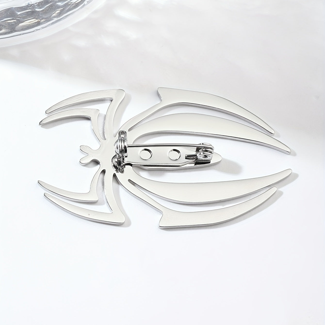Steel Hollow Spider Brooch Silky Scarf Buckle Collar Pin