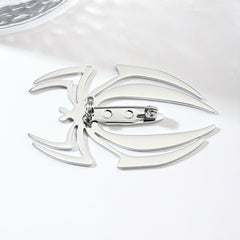 Steel Hollow Spider Brooch Silky Scarf Buckle Collar Pin