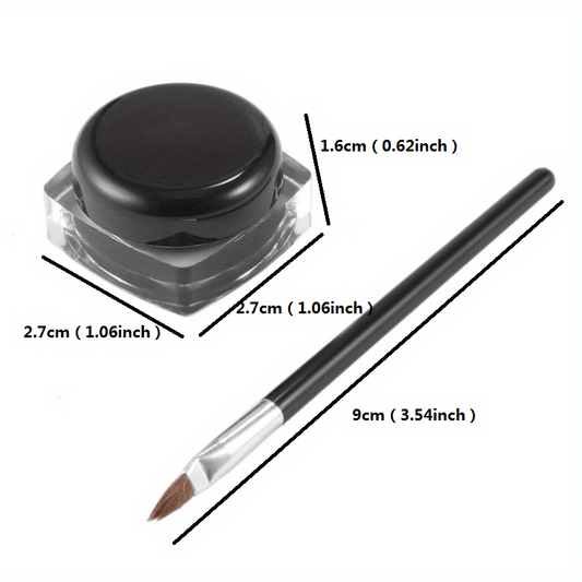 Waterproof Eyeliner Gel Cream with Brush Smudge Proof Makeup