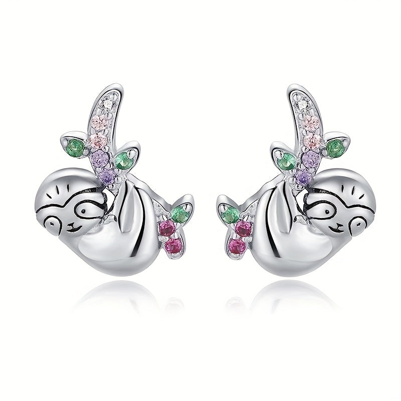 Sterling Silver Sloth Stud Earrings Kids Jewelry