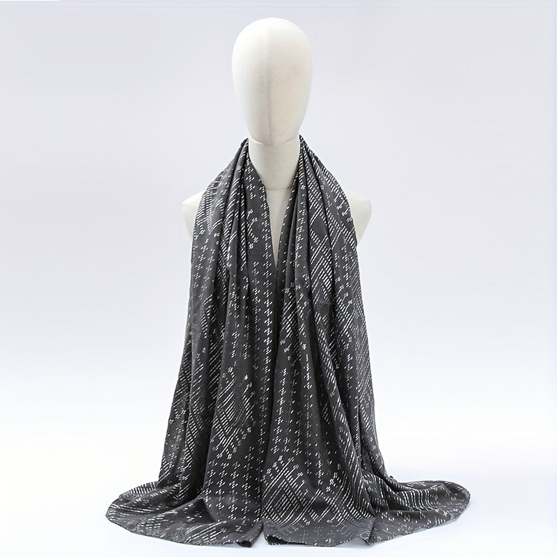 Hot Stamping Hijab Vintage Solid Scarf Women Turban Boho Shawl