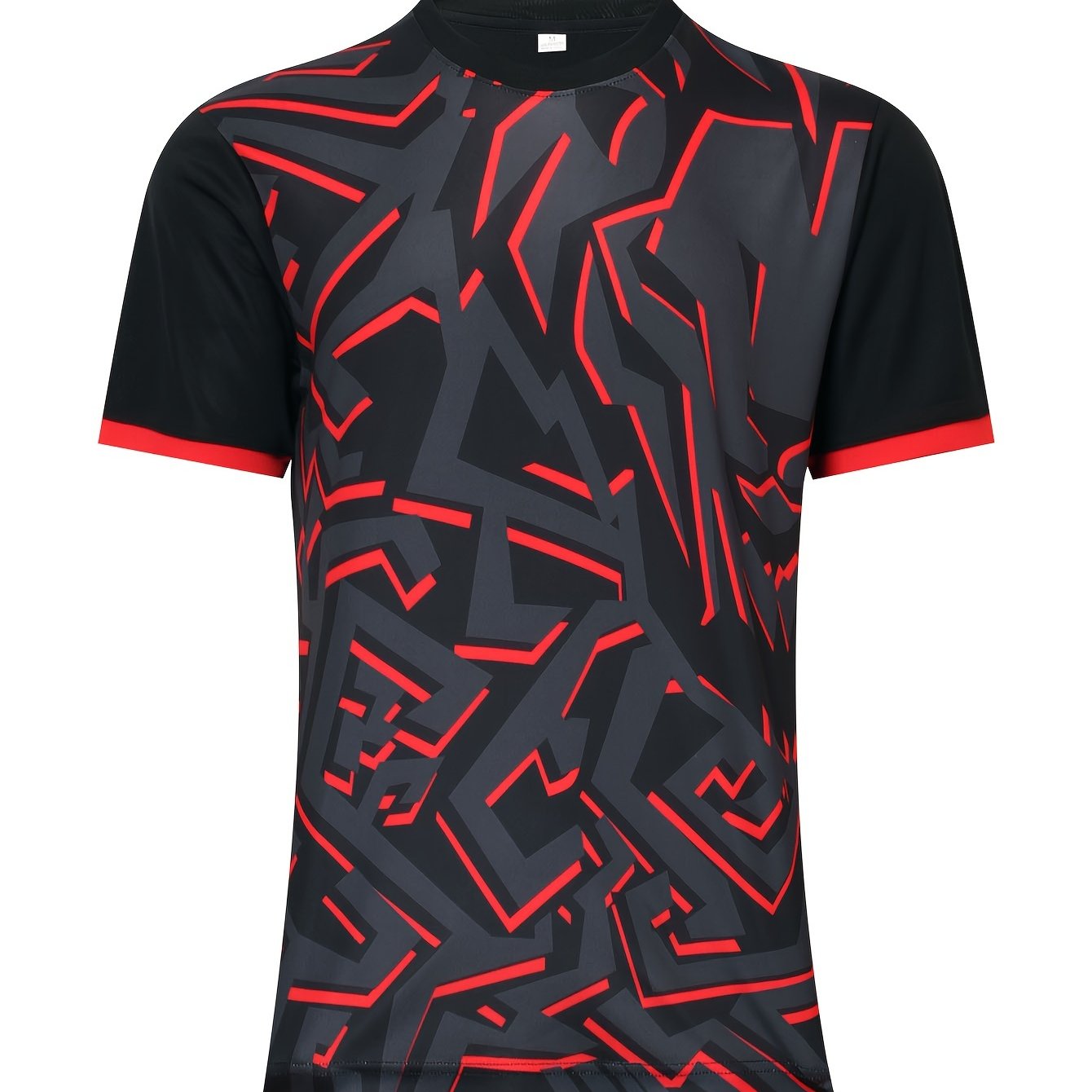 Men's Geometry Print Football Jersey Breathable Club Uniform