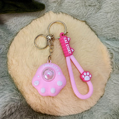 Cat Paw Keychain Pendant with Light for Keys, Backpacks, Wallets