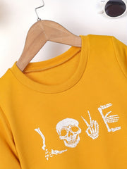 Girls Halloween Skulls Graphic Sweatshirt Long Sleeve Top Pullover