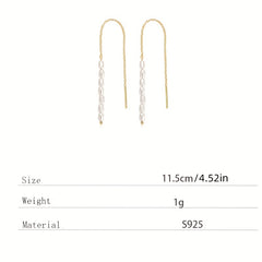 S925 Sterling Silver Bead Ear Hanging Earrings for Women