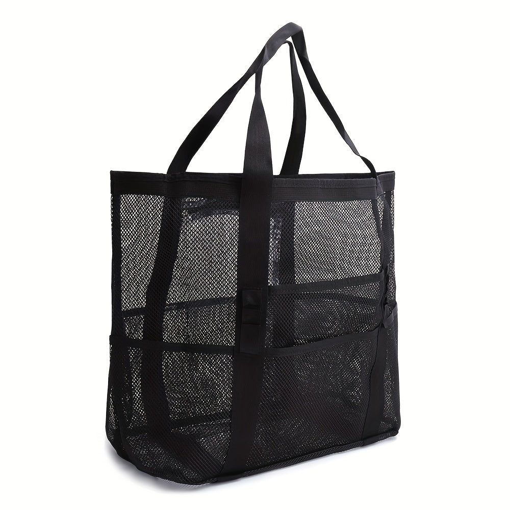 Large Capacity Mesh Shoulder Beach Bag for Travel