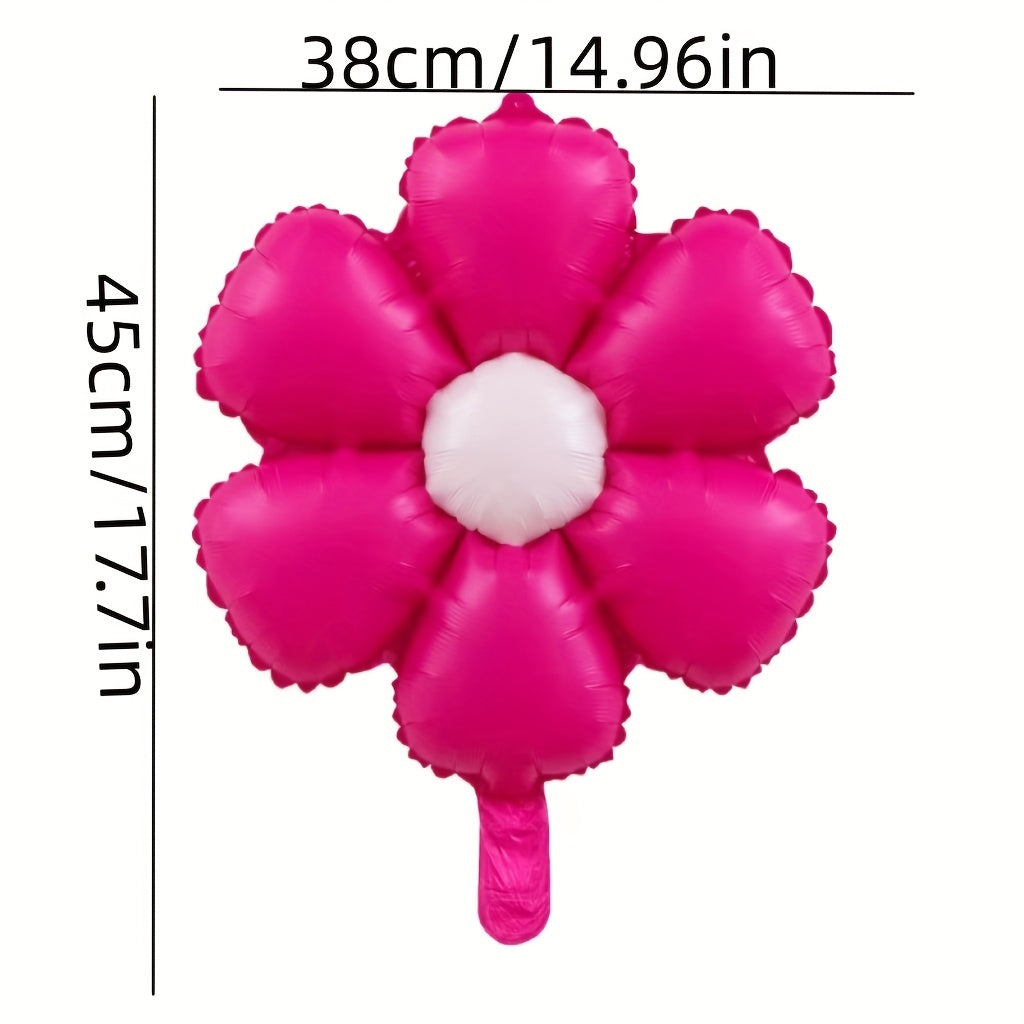 6pcs 18" Small Flower Balloons for Birthday Parties, Macaron Foil Balloons