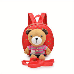 Kids Bear Plush Backpack, Anti Lost Cartoon Schoolbag