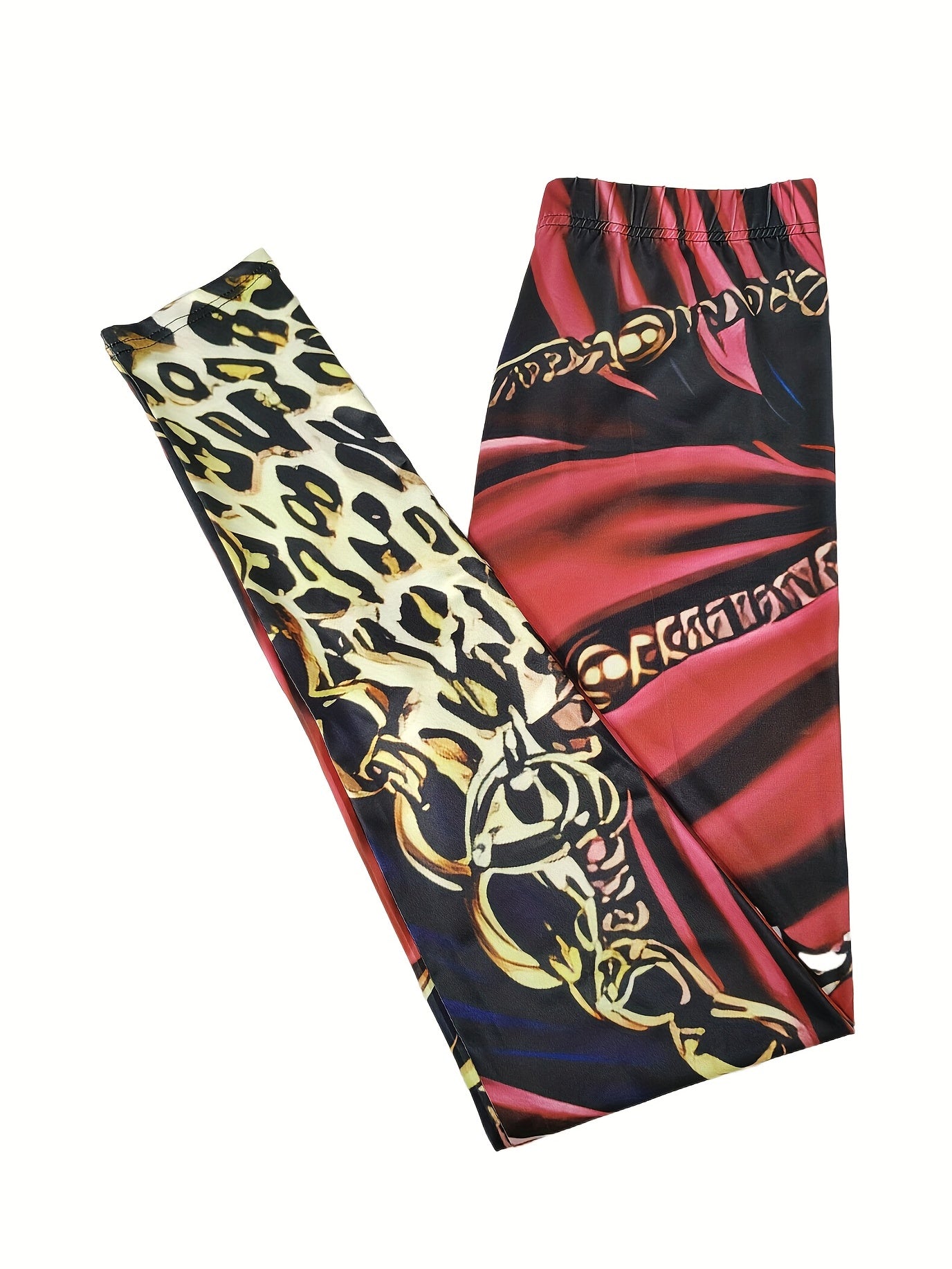 Stretchy Allover Print Skinny Leggings Women's Casual