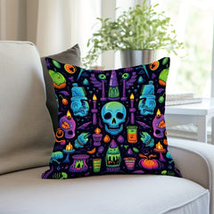 Neon Pattern Skull Pillowcase for Sofas & Chairs