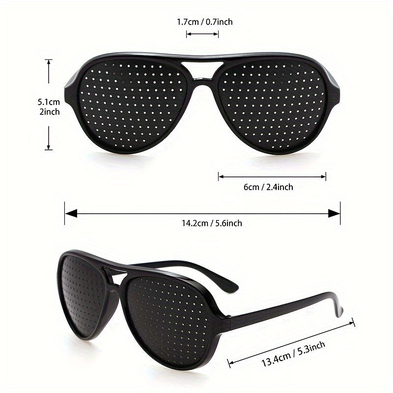 Needle Hole Lens Glasses Double Bridges Punk Party Decors
