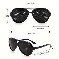 Needle Hole Lens Glasses Double Bridges Punk Party Decors
