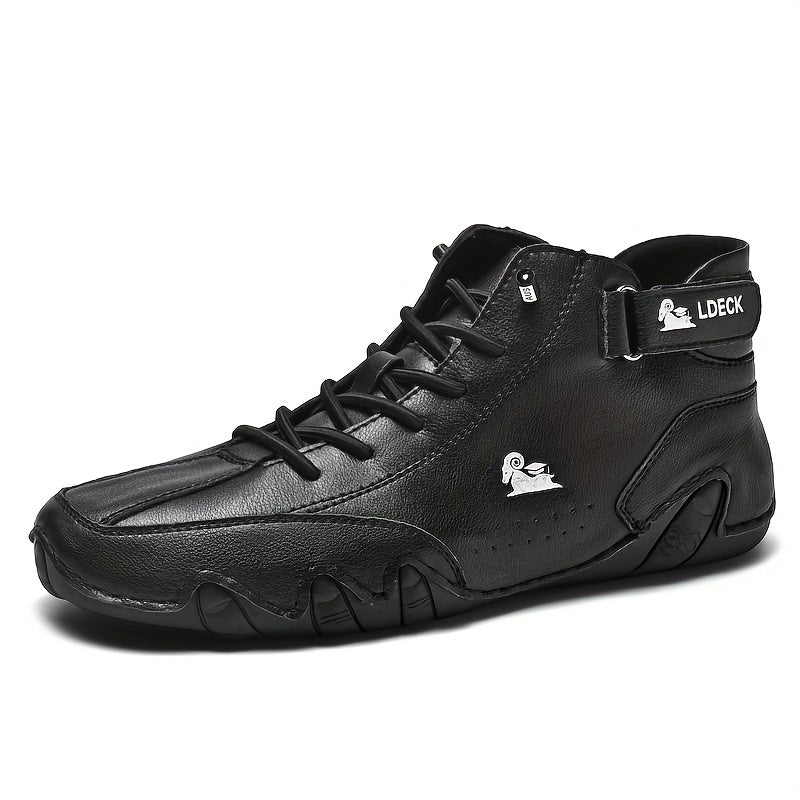 Women's Retro Ankle Boots Lace Up Mid Top Sneakers Waterproof Flat Boots