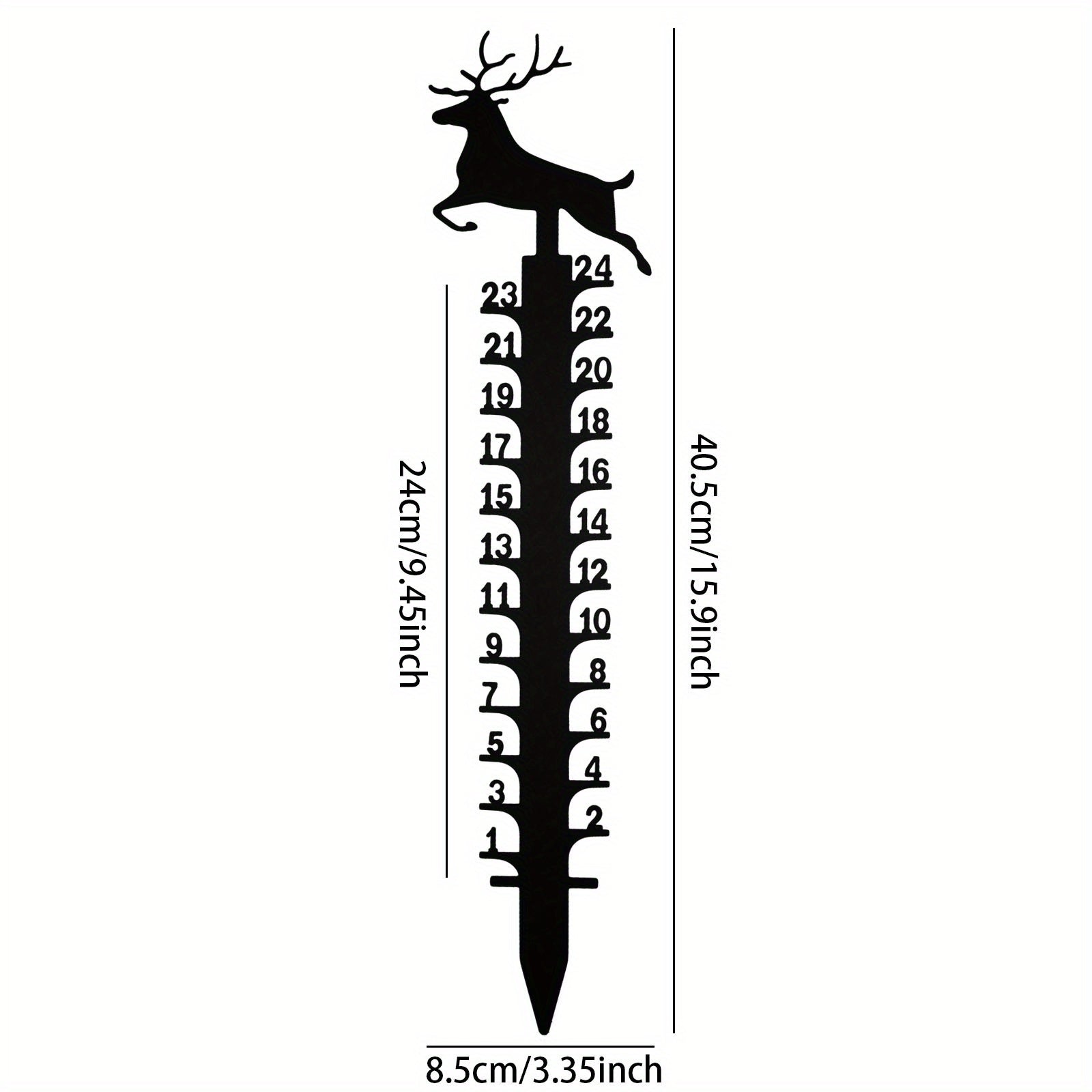 Metal Deer Snow Gauge Reindeer Garden Stake Christmas Elk Snow Measuring Ruler