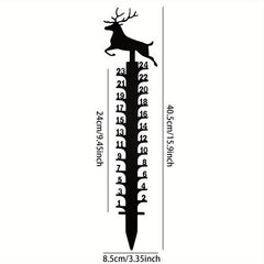 Metal Deer Snow Gauge Reindeer Garden Stake Christmas Elk Snow Measuring Ruler