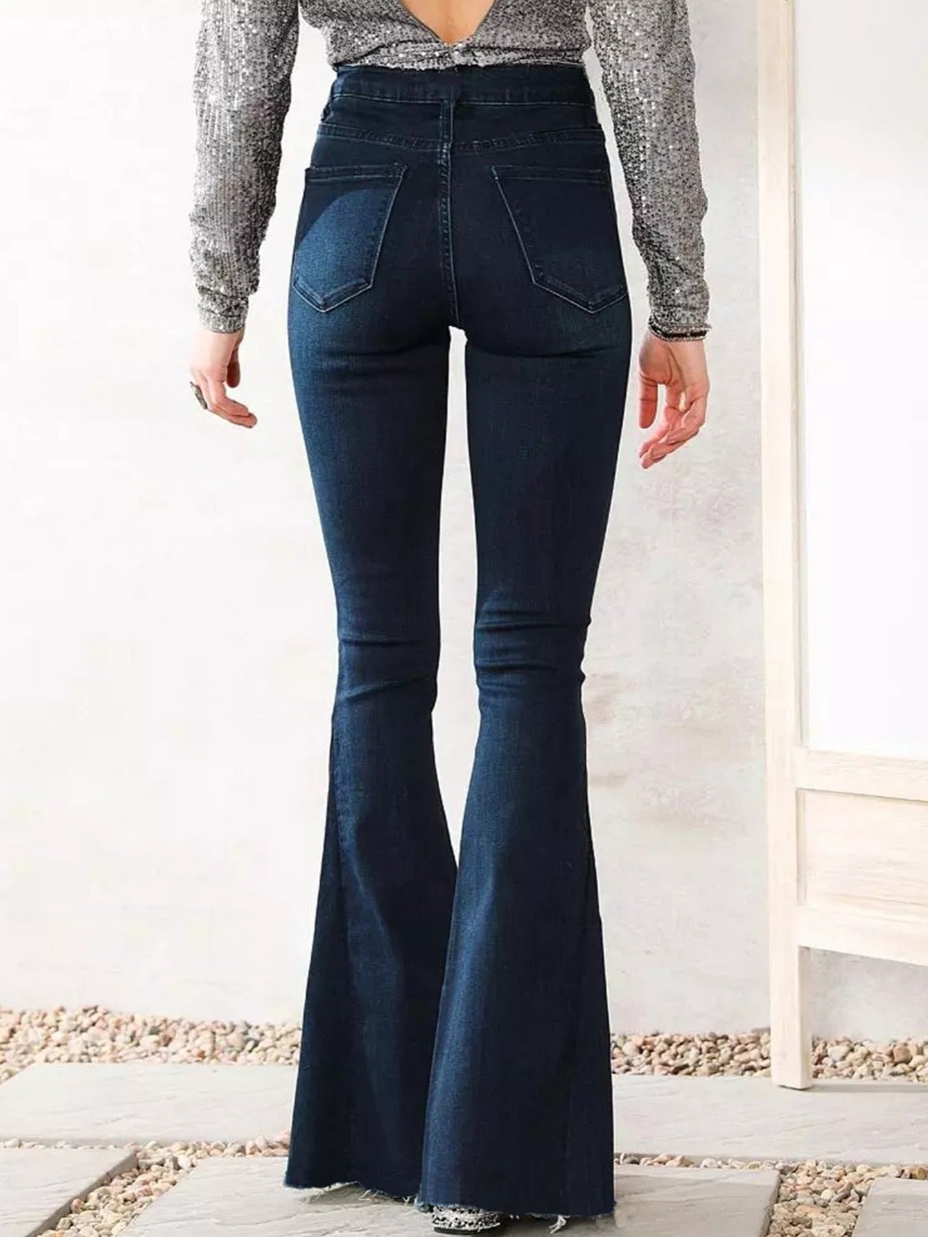 High Waist Wide Leg Denim Pants Flared Jeans