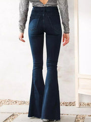 High Waist Wide Leg Denim Pants Flared Jeans