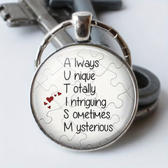 Vintage Keychain Necklace English Charm for Bags Wallets Accessories