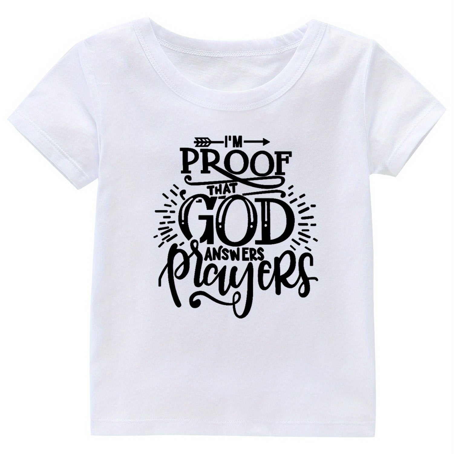 God Answers Prayers Print Girl's Cotton T shirt