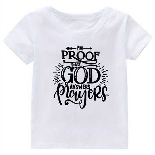 God Answers Prayers Print Girl's Cotton T shirt