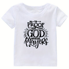 God Answers Prayers Print Girl's Cotton T shirt