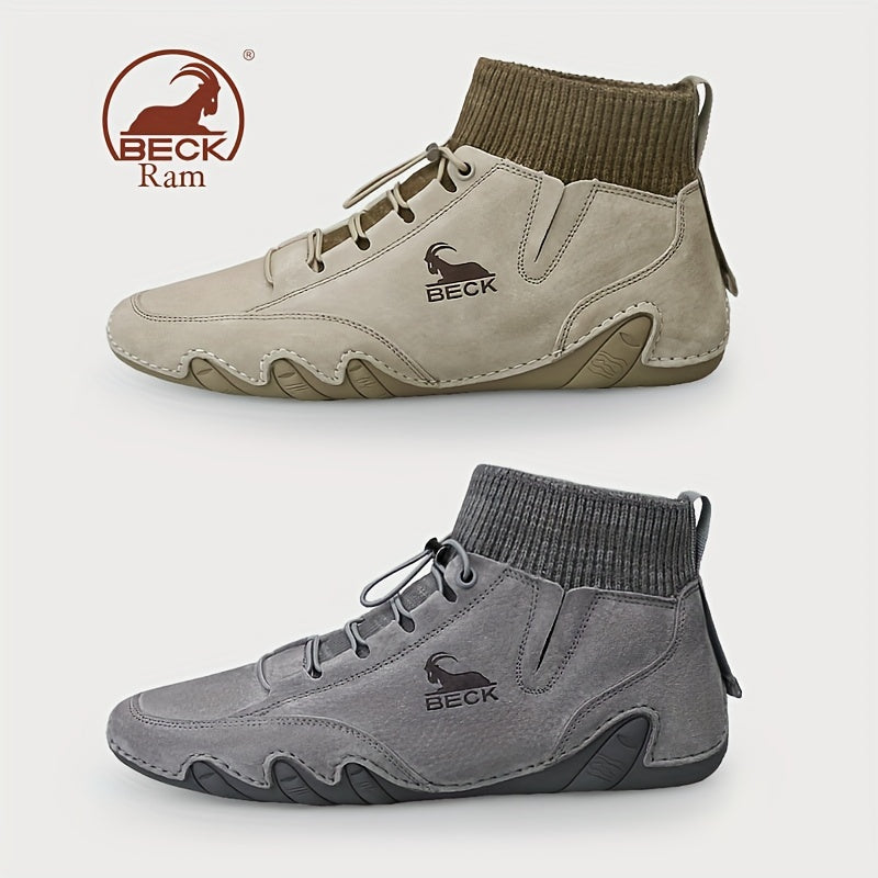 Men's No Tie Ankle High Sock Shoes Casual Walking Boots