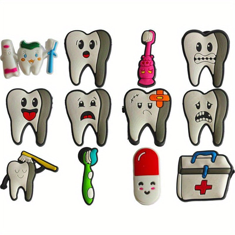 12Pcs Funny Teeth DIY Shoes Accessories For Kids and Adults