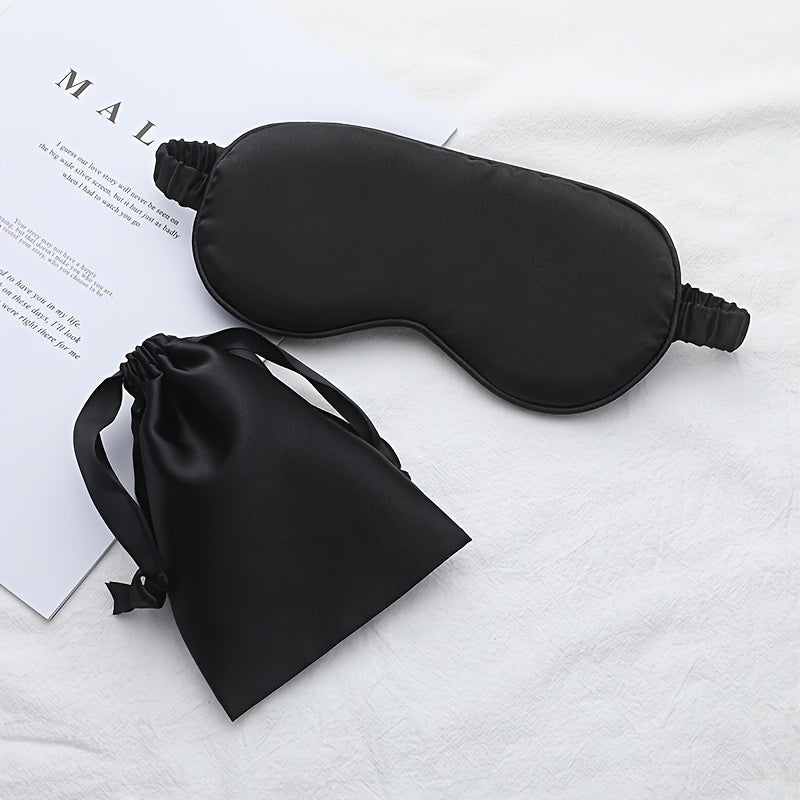 Soft Smooth Blackout Sleep Eye Mask With Storage Bag - Travel Relax Aviation