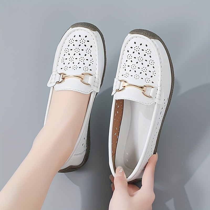 Women's Platform Loafers Slip On Flat Shoes