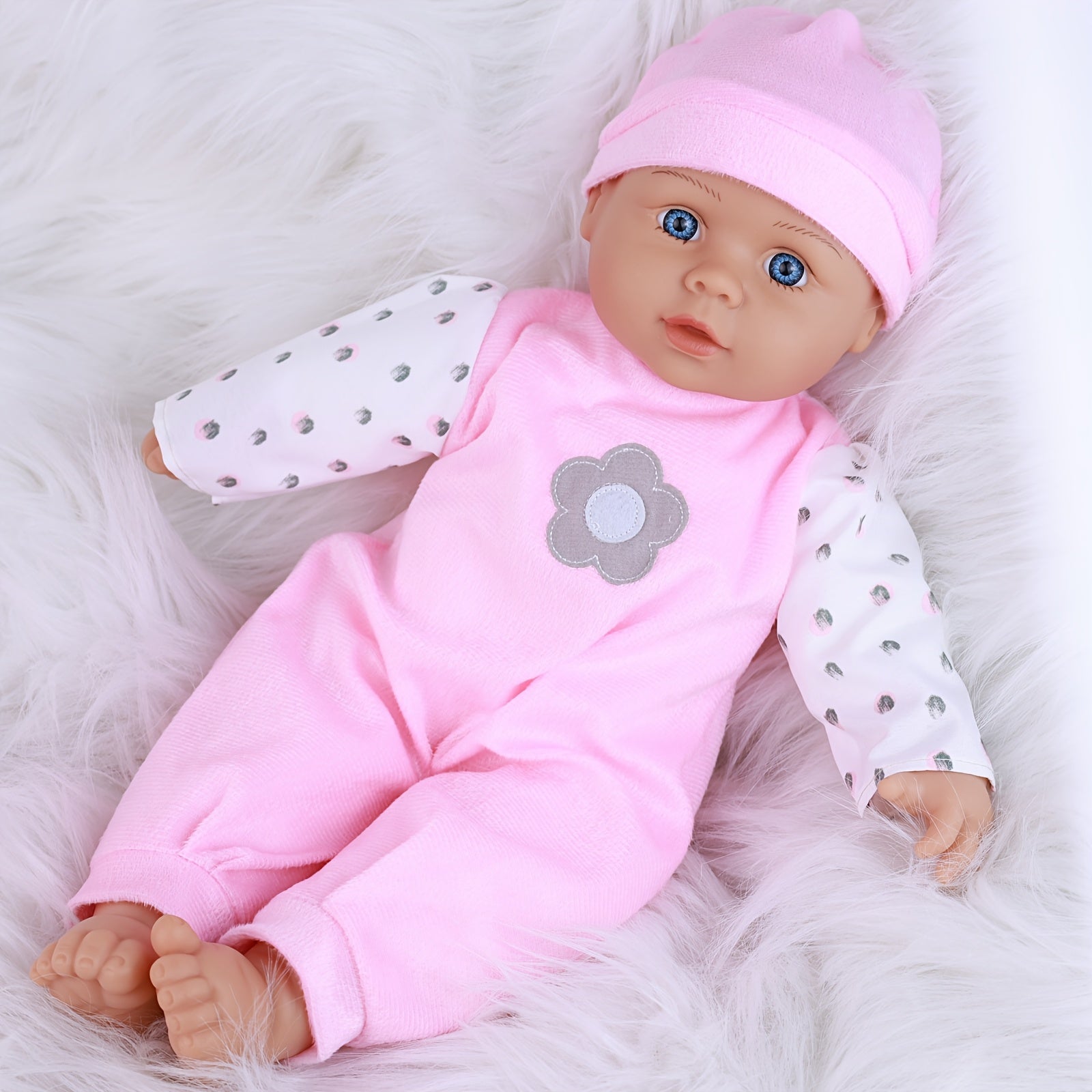 16 Inch Reborn Doll in Pink Style for Boys and Girls