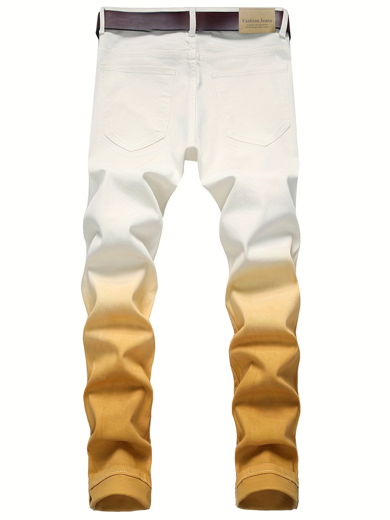 Men's Gradient Straight Denim Jeans with Pockets