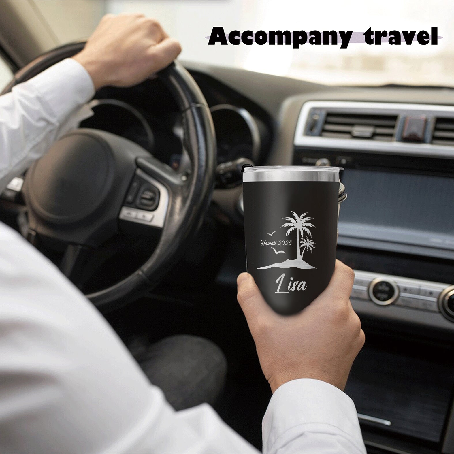 Personalized 20oz Stainless Steel Coffee Mug w/ Lid - Ideal Gift for Men & Women