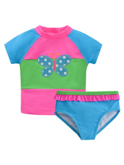Girls Floral Tankini Swimsuit Set with UPF 50 Sun Protection