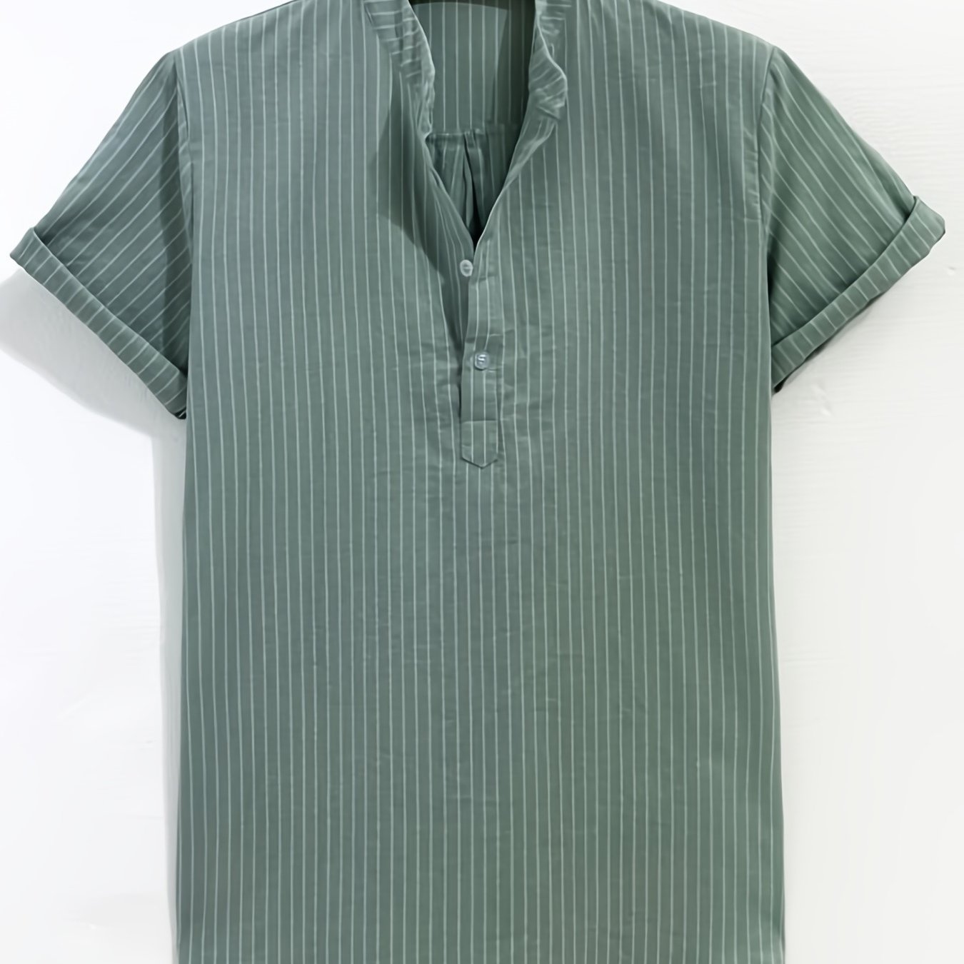 Vertical Stripe Print Casual Short Sleeve Shirt for Summer Vacation