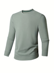 Men's Crew Neck Knit Sweatshirt Pullover Solid Tops