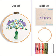 3D Flowers Embroidery Kit For Adults - DIY Home Decor Kit