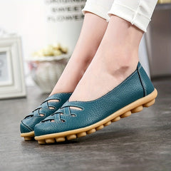 Women's Cross Strap Flat Loafers Soft Sole Slip On Walking Shoes