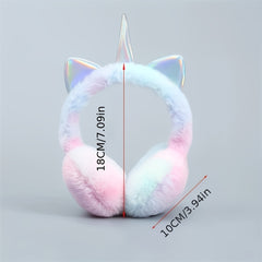 Winter Unicorn Earmuffs Sequins Ear Warmers Lightweight Fitted Fantasy Themed Kn