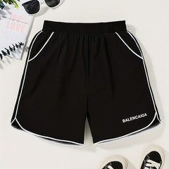 Girls Letter Print Sport Shorts Casual Pants For Kids Children Summer