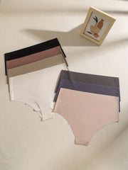 7-Pack Plus Size Seamless Cooling Briefs Set, Mid Waisted Panties