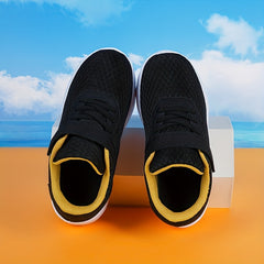 Boys' Ultralight Cushioned Sneakers Hook Loop Fastener Breathable Non Slip Shoes