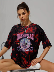 Tie Dye Rock Music Tee Round Neck Summer T-shirt Women's Clothing